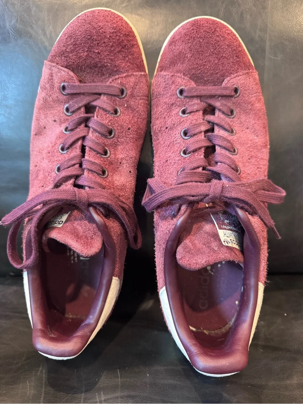 adidas Men's San Smith Suede Sneaker - Burgundy